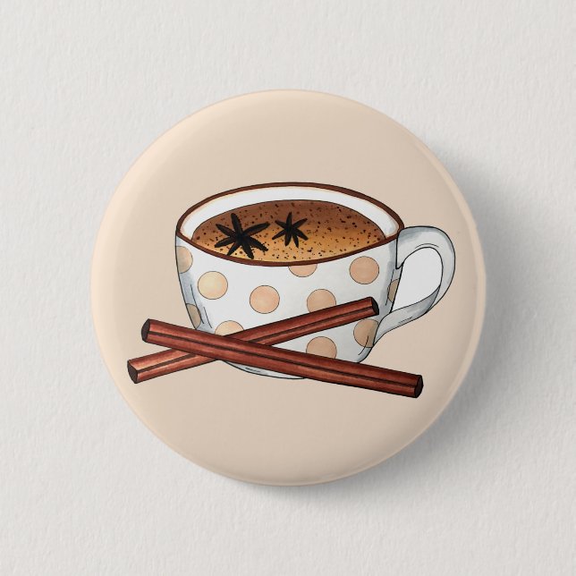 Masala Chai Teacup Indian Spiced Black Tee Cuppa Button (Vorderseite)