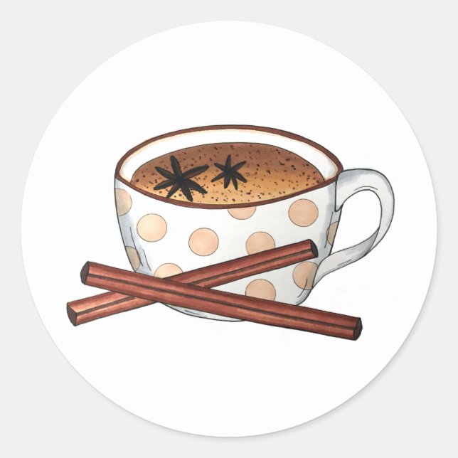 Masala Chai Teacup Indian Spiced Black Tee Cuppa Runder Aufkleber (Vorderseite)