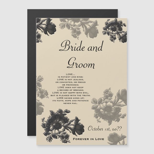 Masala Flora Wedding Magnetkarte (Vorne/Hinten)