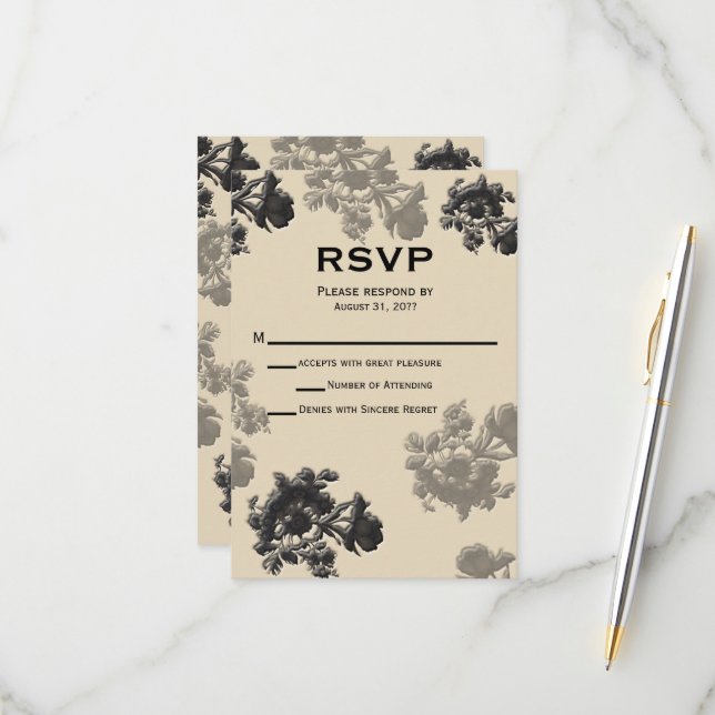 Masala Flora Wedding RSVP (Vorderseite/Rückseite Beispiel)