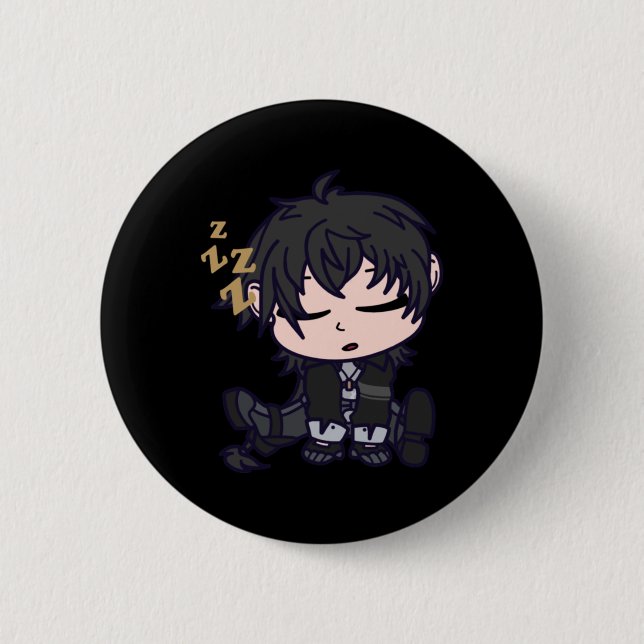 Masc Rover Chibi Wuthering Waves Sticker Button (Vorderseite)