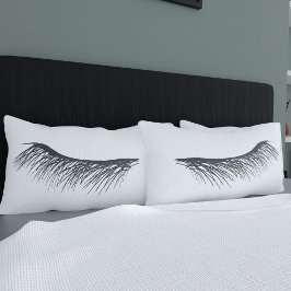 Mascara Lashes Äyes Asleep Black and White Eyelash Kissenbezug