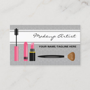 Mascara Lipstick und Pinselstriche Visitenkarte