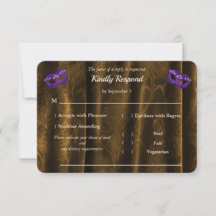 Mascarade de Pourpre Royale Bronze Or Damassé RSVP