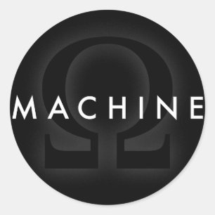 Maschine Omega Runder Aufkleber