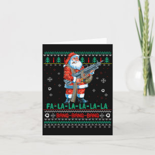Maschinen-Weihnachtsmann-Gewehr-Liebhaber-Hässlich Karte