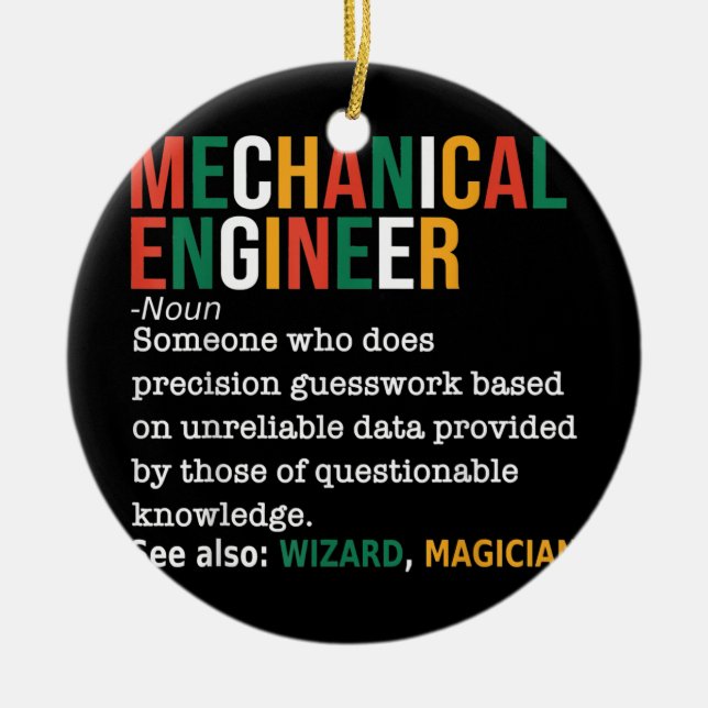 Maschinenbauingenieur Definition Noun Funny Keramik Ornament (Vorne)