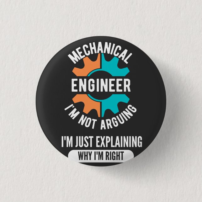 Maschinenbauingenieur, Maschinenbau Button (Vorderseite)