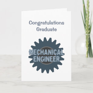 Maschinenbauingenieur Zahnrad Blau Grau Dankeskarte