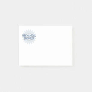 Maschinenbauingenieur Zahnrad Blau Grau Post-it Klebezettel