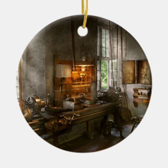 Maschinist - Drehbänke Keramik Ornament (Vorne)