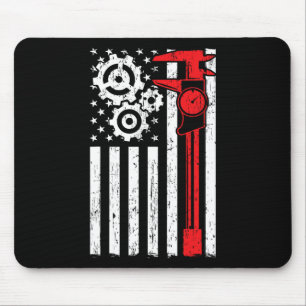 Maschinist Patriotischer Werkzeugmaschinenbediener Mousepad