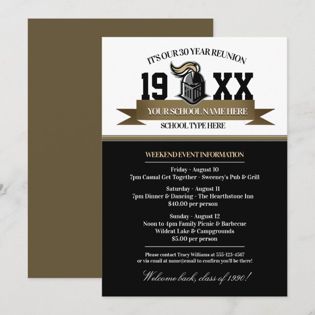 Mascot Banner Class Wiedersehen Einladungen (Vorne/Hinten)