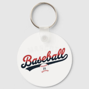 Mascot Baseball Retro-Logo Schlüsselanhänger