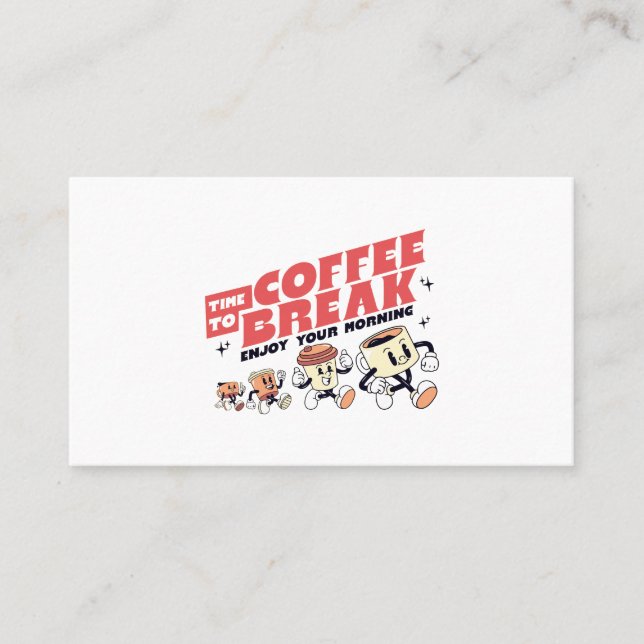 Mascot-Kaffee - Zeit zum Kaffeepause Visitenkarte (Vorderseite)