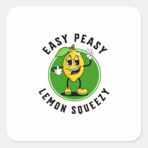 Mascot Lemon Quadratischer Aufkleber