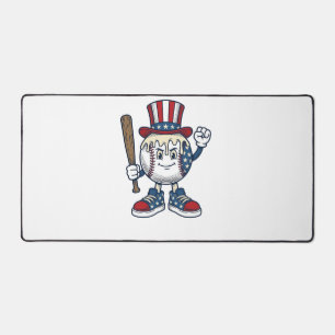 Mascotte de baseball patriotique dessin de gravure