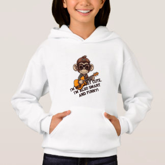 Mascotte de singe avec sweatshirt de guitare