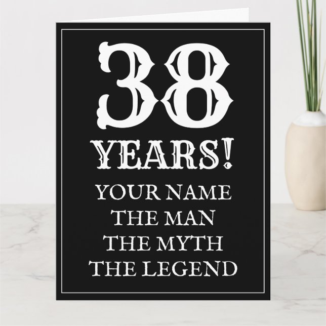 Masculine 38e carte d'anniversaire avec une citati (Devant)
