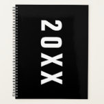 Masculine Black Monochrome Minimalistisch Planer<br><div class="desc">Ein einfaches schwarzes Design mit weißer, dicker Typografie. Ein minimalistischer Planer mit einem männlichen Rand. Passen Sie den Text an und machen Sie ihn zu Ihrem eigenen.</div>