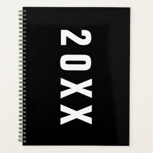 Masculine Black Monochrome Minimalistisch Planer