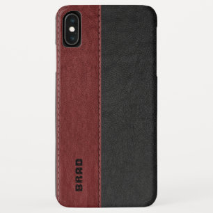 Masculine Black & Red Imitate Leather Case-Mate iPhone Hülle