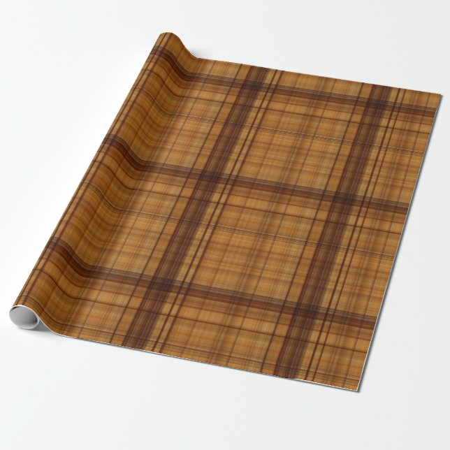 Masculine Browns Kariertes Muster Geschenkpapier (Ungerollt)