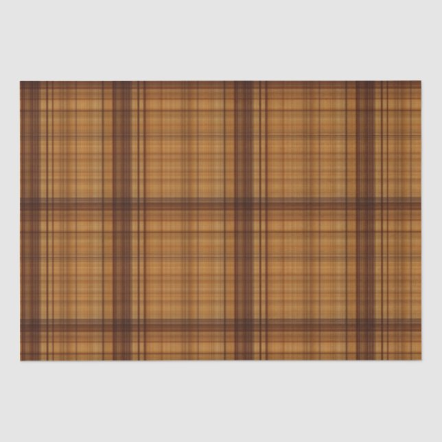 Masculine Browns Kariertes Muster Seidenpapier (Vorderseite)