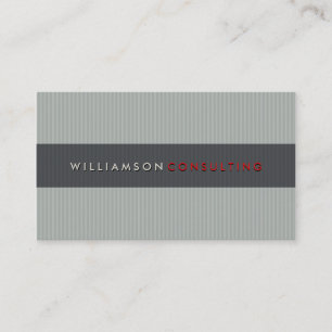 MASCULINE BUSINESS CARD :: einfache pinstripe grau Visitenkarte