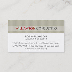 MASCULINE BUSINESS CARD :: minimaler Pinstripe 16 Visitenkarte