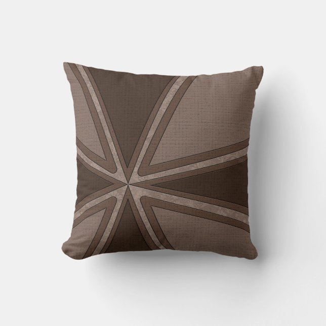 Masculine Dark Brown Moderne Muster Kissen (Vorderseite)