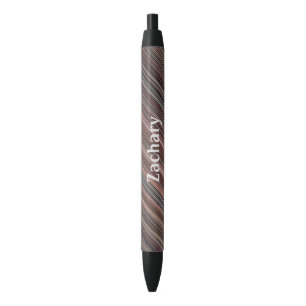 Masculine Diagonal Streifen schwarz braun weiß Kugelschreiber
