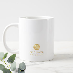Masculine Gold Personalisierte Trauzeuge Kaffeezub Jumbo-Tasse