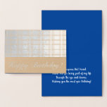 Masculine Kariert Stripes Blue Best Friend Geburts Folienkarte<br><div class="desc">Geburtstagskarte für Männer oder Frauen Beste Freundin Ändern Sie die Farbe,  die Sie sich wünschen.</div>