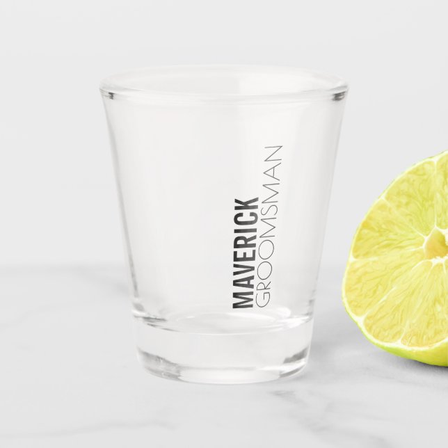 Masculine Modern Trauzeugen Geschenk Schnapsglas (Vorderseite)