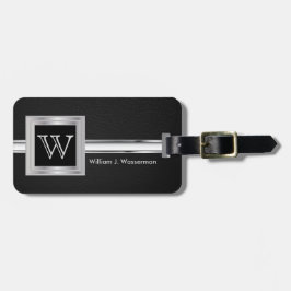 Masculine Monogram Führungskraft Style - Black Lea Gepäckanhänger