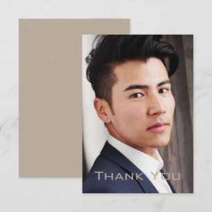 Masculine Photo Carte de remerciements plat
