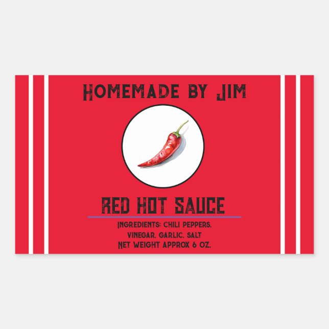 Masculine Red Hot Chili Sauce Pepper Rechteckiger Aufkleber (Vorderseite)