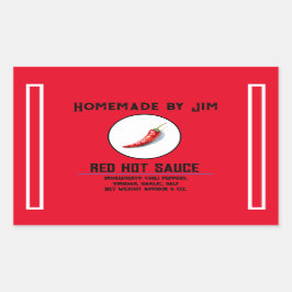 Masculine Red Hot Chili Sauce Pepper Rechteckiger Aufkleber