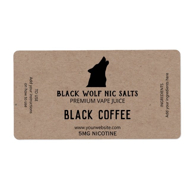 Masculine Wolf Nicotine Vape E Juice Labels (Vorne)