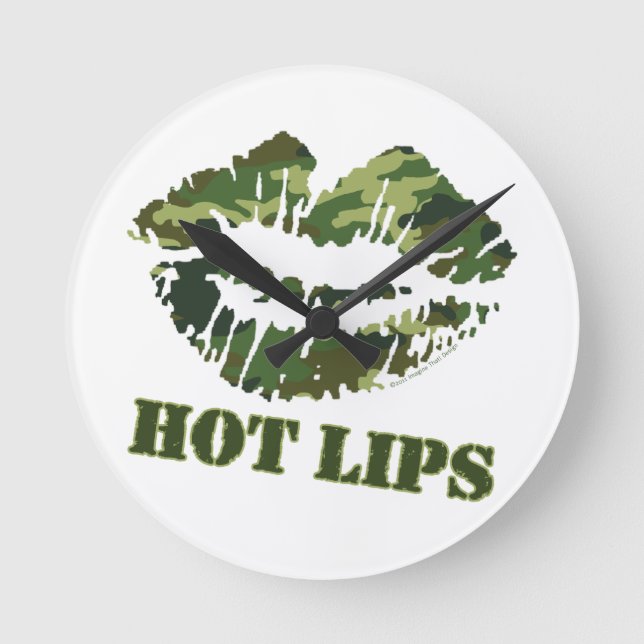 MASH Hot Lips Runde Wanduhr (Vorderseite)