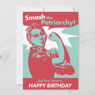 Mash Patriarchy Rosie Riveter Carte Anniversaire