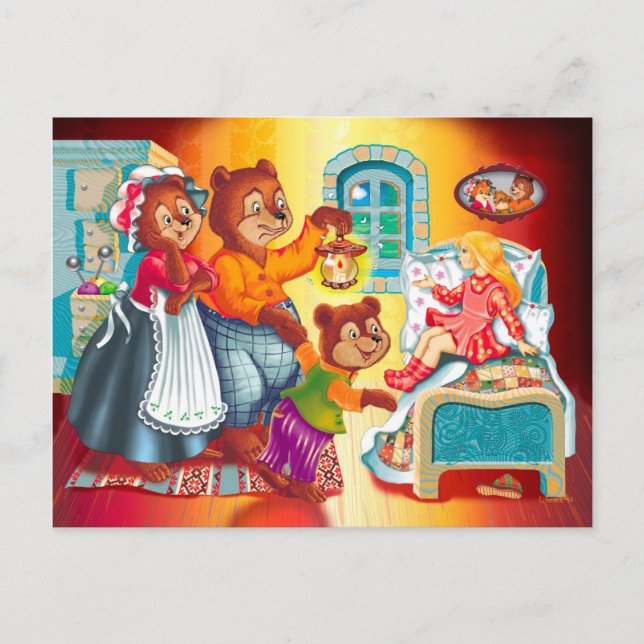 Masha und 3 Bären Postkarte (Vorderseite)
