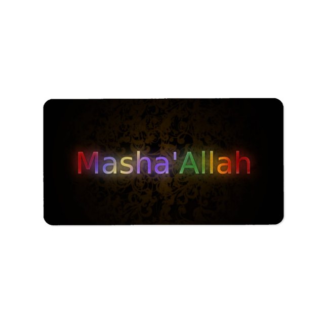 MashaAllah islamische Phrase am besten wünscht Eti Adressaufkleber (Vorne)