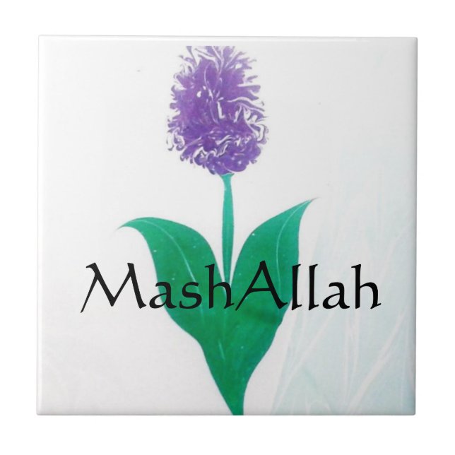 MashAllah Blume Islamische Keramik Tile Fliese (Vorderseite)