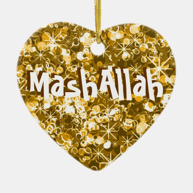 Mashallah islamische Feier-Goldverzierung Keramik Ornament (Vorne)