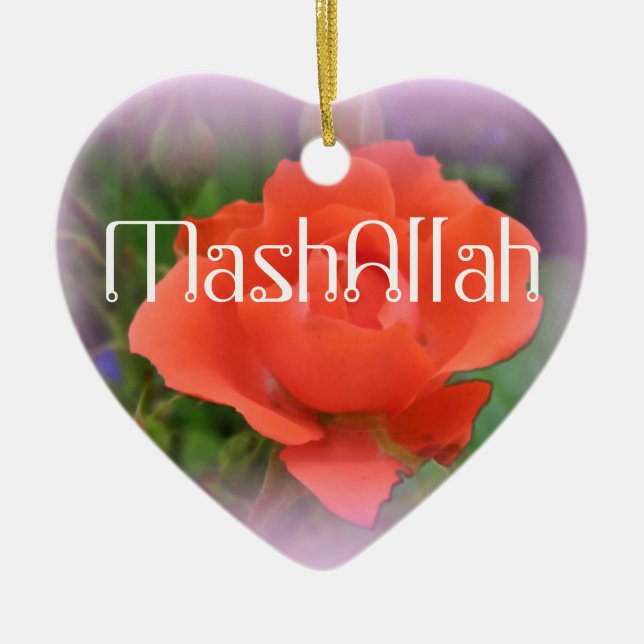 Mashallah islamische Rosenverzierung Keramikornament (Vorne)