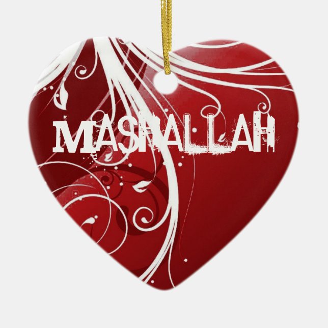 Mashallah islamische rote Verzierung Keramik Ornament (Vorne)