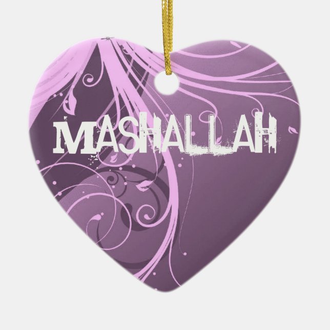 Mashallah islamische violette Verzierung Keramikornament (Vorne)