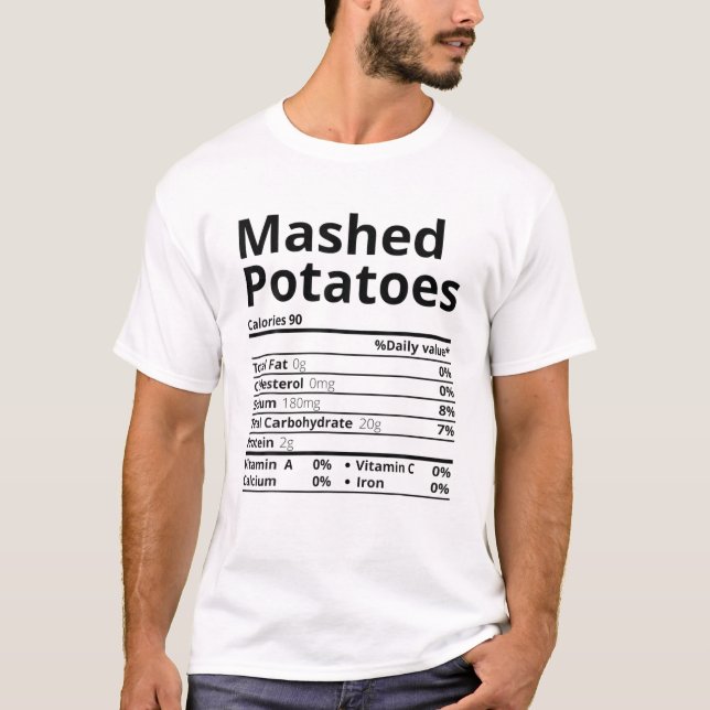 Mashed Kartoffeln Nutrition Facts Erntedank Chris T-Shirt (Vorderseite)